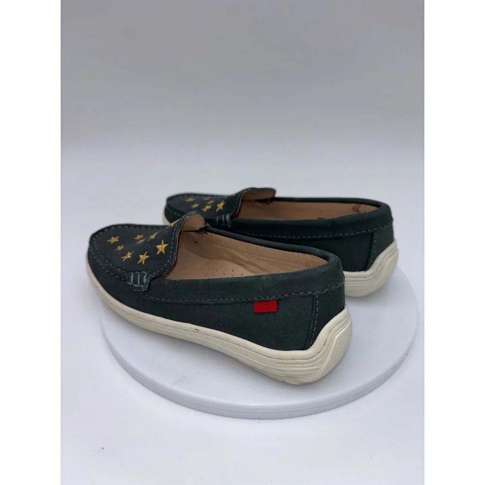 MARC JOSEPH New York Kids‎ Suede Loafer Shoe Dark Green Star Leather 12 NEW